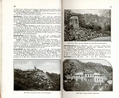 Thüringen Thüringer Wald Hotel Gaststätten Reiseführer Jugendstil Buch 1916