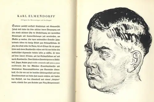 Kust Grafik Mappe Bayreuth im Profil Köpfe Porträt Wagner Festspiele 1933