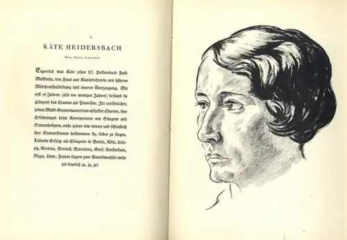 Kust Grafik Mappe Bayreuth im Profil Köpfe Porträt Wagner Festspiele 1933