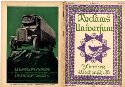 Reclam Universum Politik Ereignisse Kultur Kolonien Webung Reklame 6 Hefte 1918