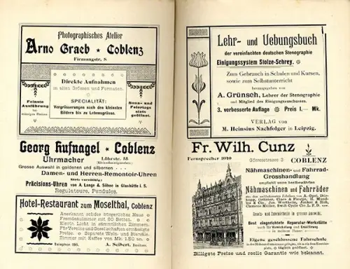 Rhein Koblenz Stadt Geschichte Stolze Schrey Stenographen Tag Festschrift 1900
