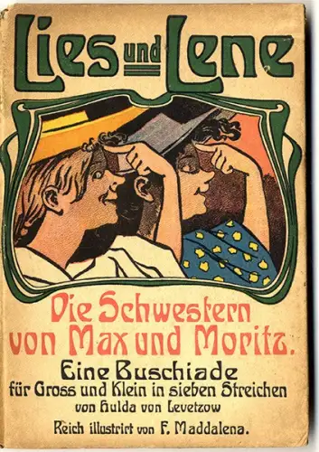 Lustige Mädchen Streiche Wilhelm Busch Art Bilderbuch Geschichten Comic 1896