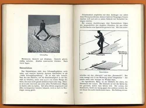 Sport Wintersport Ski Langlauf Abfahrt Technik Skispringen Lawine Lehrbuch 1911