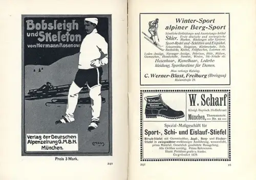 Sport Wintersport Ski Langlauf Abfahrt Technik Skispringen Lawine Lehrbuch 1911