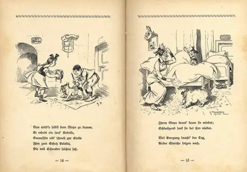Lustige Streiche Friedrich & Pauline Busch Art Bilderbuch Geschichten Comic 1927