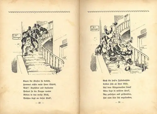 Lustige Streiche Friedrich & Pauline Busch Art Bilderbuch Geschichten Comic 1927