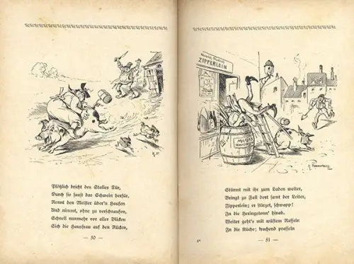 Lustige Streiche Friedrich & Pauline Busch Art Bilderbuch Geschichten Comic 1927