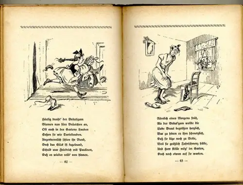 Lustige Streiche Friedrich & Pauline Busch Art Bilderbuch Geschichten Comic 1927