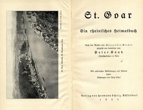 Rheinland Pfalz St. Goar Stadt Geschichte Wirtschaft Chronik Heimatbuch 1925