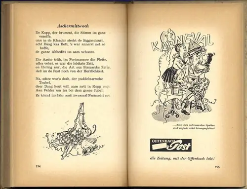 Hessen Offenbach Pfefferniss Verse Geschichten Mundart Karl Eichhorn Buch 1960
