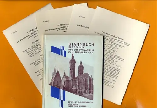 Sachsen Anhalt Saale Naumburg Dom Gymnasium Stammbuch Schüler Liste 1930