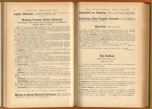 Deutschland Schweiz Italien Bäder Kurort Heilanstalten Quellen Jahrbuch 1925