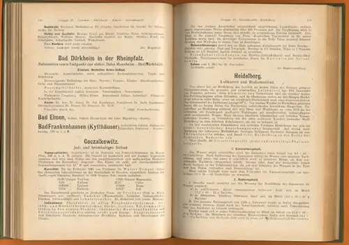 Deutschland Schweiz Italien Bäder Kurort Heilanstalten Quellen Jahrbuch 1925