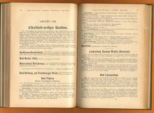 Deutschland Schweiz Italien Bäder Kurort Heilanstalten Quellen Jahrbuch 1925