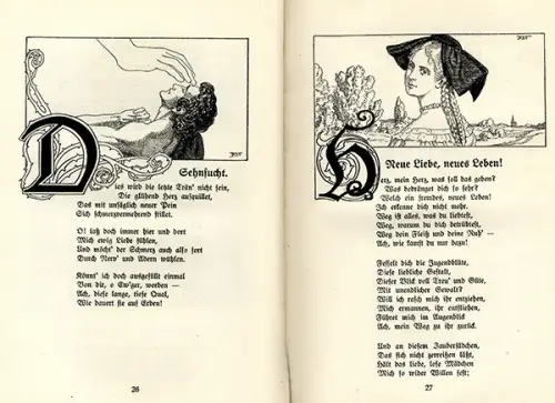 Deutsche Literatur Goethe Gedichte Franz Stassen Kunst Grafik Buch 1922