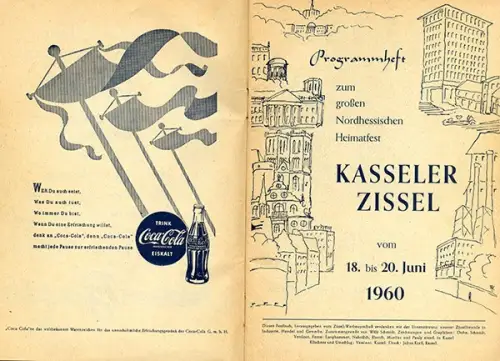 Hessen Kassel Stadt Geschichte Zissel Volksfest Program Festschrift 1960