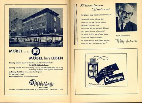 Hessen Kassel Stadt Geschichte Zissel Volksfest Program Festschrift 1960