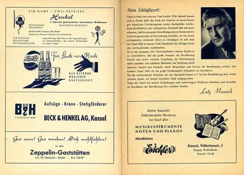 Hessen Kassel Stadt Geschichte Zissel Volksfest Program Festschrift 1960