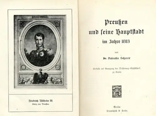 Preussen Berlin Stadt Geschichte Befreiungskriege Großbeeren Gedenkbuch 1913