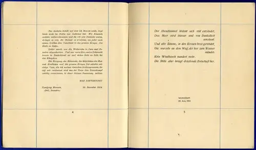 Weltkrieg Lyrik des Großen Krieges Not Lieder Gedichte Max Dauthendey Java 1915