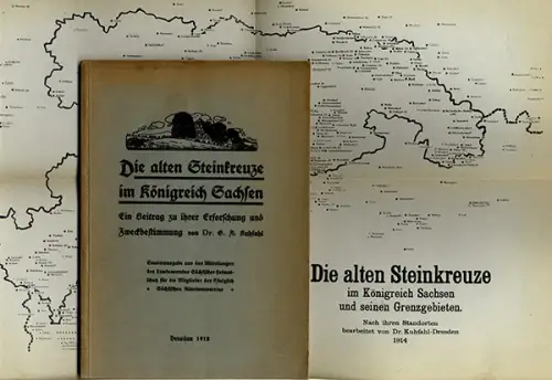 Sachsen Mittelalter Geschichte Steinkreuze Feldsteine Standorte Buch 1916