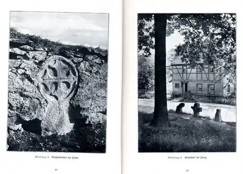 Sachsen Mittelalter Geschichte Steinkreuze Feldsteine Standorte Buch 1916