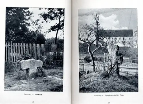 Sachsen Mittelalter Geschichte Steinkreuze Feldsteine Standorte Buch 1916