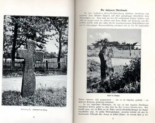 Sachsen Mittelalter Geschichte Steinkreuze Feldsteine Standorte Buch 1916