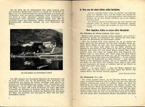 Niedersachsen Harz Osterode Lerbch Geschichte Chronik Bergbau Heimatbuch 1954