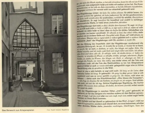Sachsen Anhalt Magdeburg Sprache Mundart Dialekt Sprichwörter Redensarten 1937