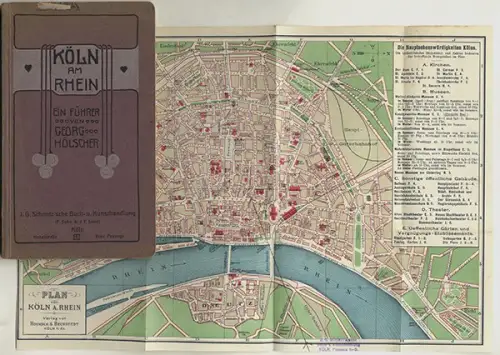 Rhein Köln Stadt Geschichte Verkehr Stadtplan Werbung alter Reiseführer 1905