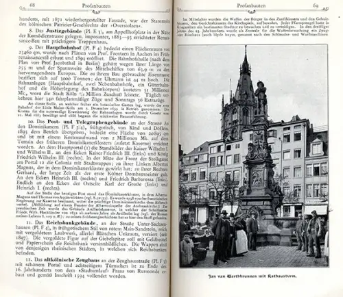 Rhein Köln Stadt Geschichte Verkehr Stadtplan Werbung alter Reiseführer 1905