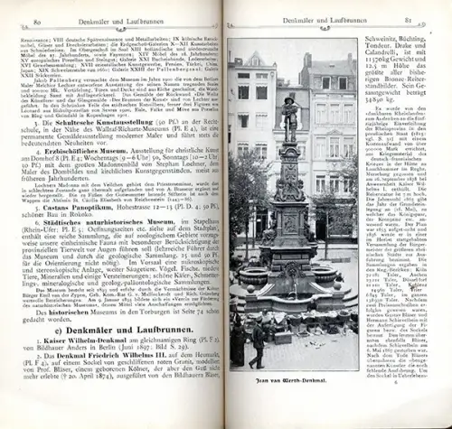 Rhein Köln Stadt Geschichte Verkehr Stadtplan Werbung alter Reiseführer 1905