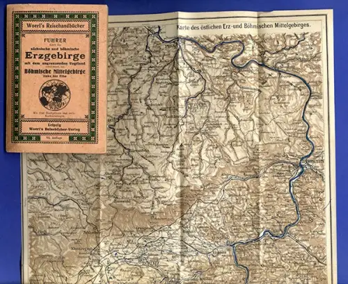 Sachsen Erzgebirge Böhmen Chemnitz Zwickau Eger Reise Wanderbuch Führer 1922