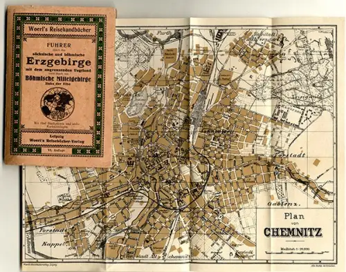 Sachsen Erzgebirge Böhmen Chemnitz Zwickau Eger Reise Wanderbuch Führer 1922
