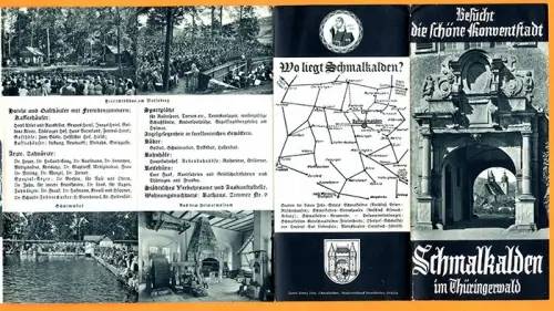 Thüringen Schmalkalden Stadt Geschichte Architektur Falt Werbe Prospekt 1938