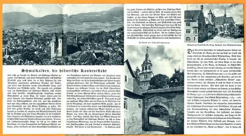 Thüringen Schmalkalden Stadt Geschichte Architektur Falt Werbe Prospekt 1938