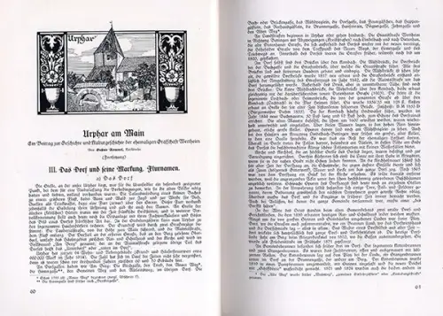 Baden Main Wertheim Urphar Familien Geschichte Genealogie Heimat Jahrbuch 1923