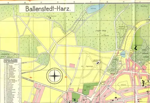 Sachsen Anhalt Harz Ballenstedt Stadtplan Werbung Reklame Falt Prospekt 1932