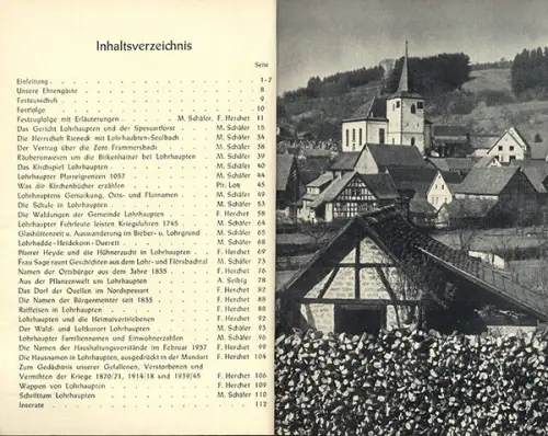 Main Kinzig Spessart 900 Jahre Lohrhaupten Geschichte Chronik Festschrift 195