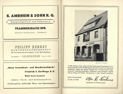Main Kinzig Spessart 900 Jahre Lohrhaupten Geschichte Chronik Festschrift 195