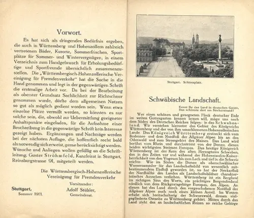 Württemberg Schwaben Hohenzollern Jagst Neckar Reiseführer Wanderbuch 1911