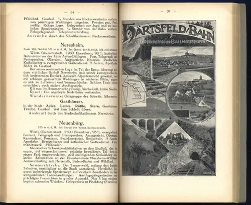 Württemberg Schwaben Hohenzollern Jagst Neckar Reiseführer Wanderbuch 1911