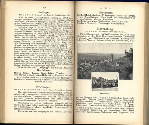 Württemberg Schwaben Hohenzollern Jagst Neckar Reiseführer Wanderbuch 1911