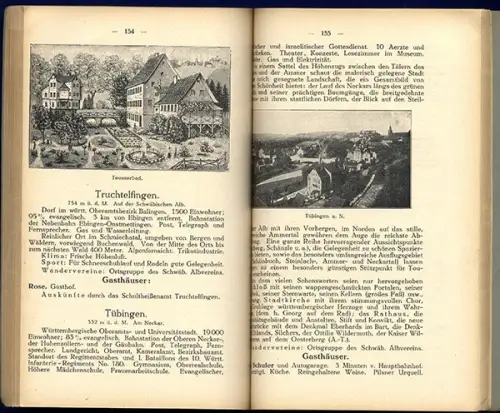 Württemberg Schwaben Hohenzollern Jagst Neckar Reiseführer Wanderbuch 1911