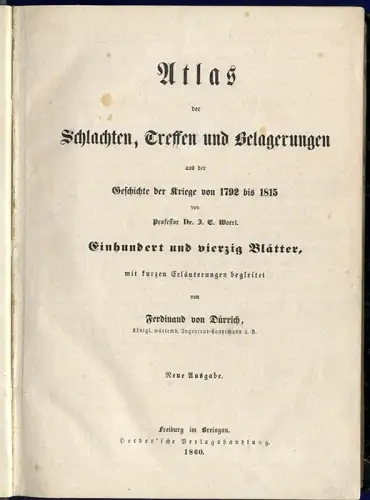 Europa Napoleon Militär Geschichte Atlas Schlachten Kriege Belagerungen 1860