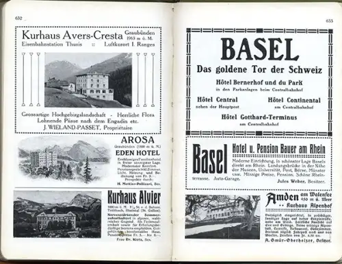 Schweiz Alpen Tessin Wallis Comer See Zürich llustrierter Reiseführer 1914