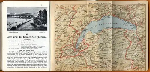 Schweiz Alpen Tessin Wallis Comer See Zürich llustrierter Reiseführer 1914
