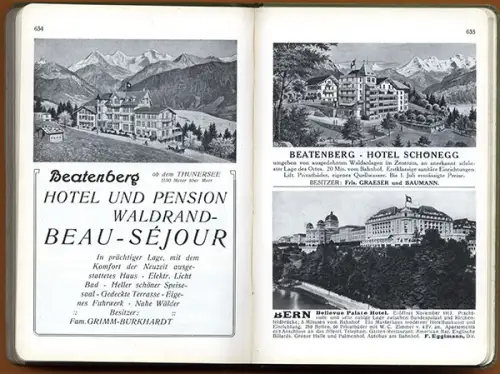 Schweiz Alpen Tessin Wallis Comer See Zürich llustrierter Reiseführer 1914
