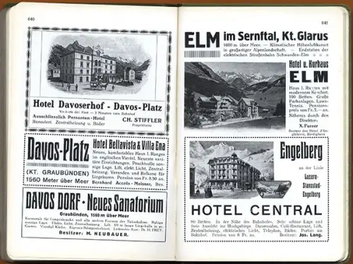 Schweiz Alpen Tessin Wallis Comer See Zürich llustrierter Reiseführer 1914